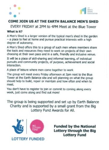 come join us at earth balance mens shed