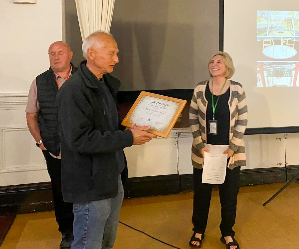 Brian receiving ParishCouncil Award