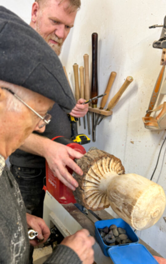 Peter and Graham bark turning